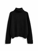 RIVA Knit Blouse in Black - flat lay