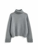 RIVA Knit Blouse in Gray - flat lay