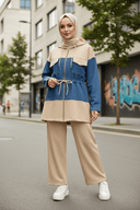 Beige denim set - hijabi street style