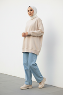 Beige Sweatshirt - Hijabi Model