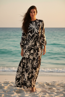 Black Floral Dress - Non-Hijabi Model Beach-desktop