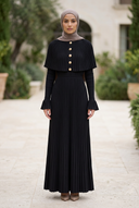Black Élise Knit Dress on an outdoor hijabi model