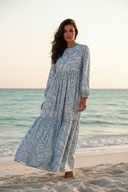 Blue Leaf Dress - Non-Hijabi Model Beach