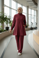 Burgundy Pulse Set on model