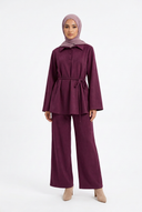 Deep plum Livia Set with ankle boots