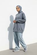 Grey-Blue Sweatshirt - Hijabi Model