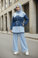 Light blue denim set - hijabi street style