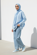 Light Blue Sweatshirt - Hijabi Model