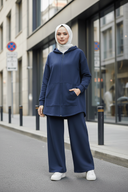 Navy Blue Set - White Hijab