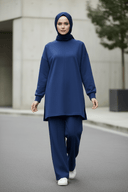 Navy Blue Set with White Sneakers