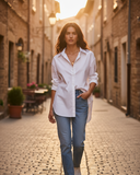 Non-hijabi model European village editorial