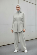 Pale Grey Hoodie Set - Exact Tonal Hijab Match
