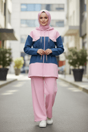 Pink denim set - hijabi street style