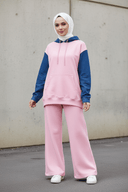 Pink pullover set - hijabi concrete wall