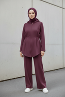 Plum Hoodie Set - Hijabi Model