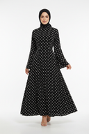 Polka Dot Dress — Black — White Studio