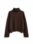 RIVA Knit Blouse in Brown - flat lay