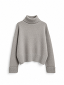 RIVA Knit Blouse in Greige - flat lay