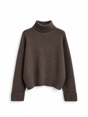 RIVA Knit Blouse in Mocha - flat lay