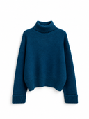 RIVA Knit Blouse in Petrol Blue - flat lay