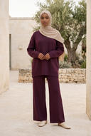 Rovena Knit Set Deep plum outdoor preview