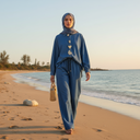 Sandy beach with ocean