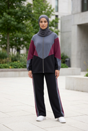 Velo Set black gray and burgundy outdoor hijabi model